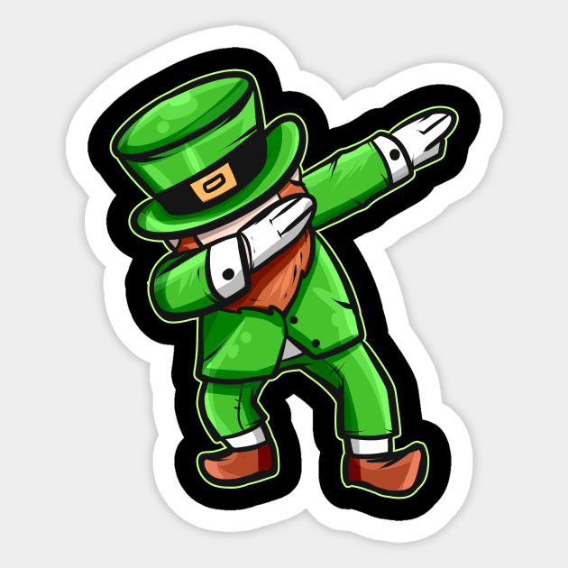 Kawaii Dabbing Leprechaun for St. Patricks Day Sticker by SinBle